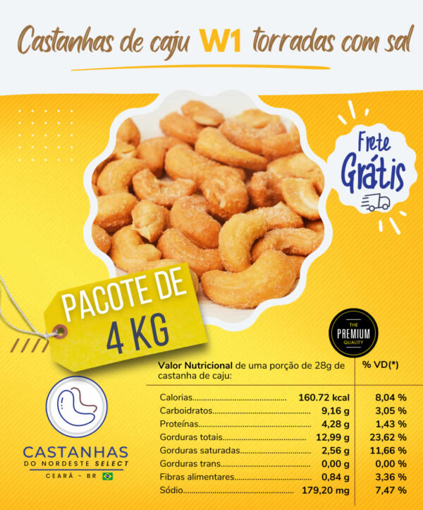 Castanhas de Caju W1 Torrada Com Sal