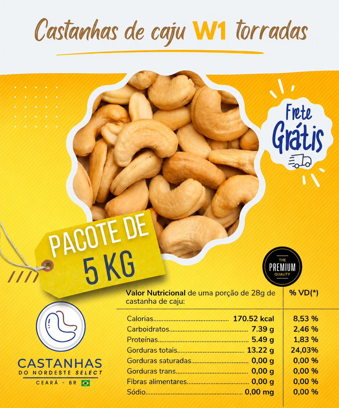 Castanhas de Caju Torradas